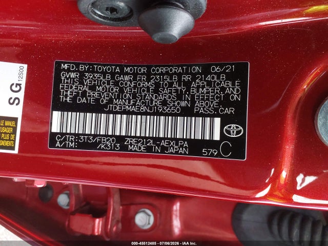 صورة 9 لـ 2022 Toyota COROLLA LE