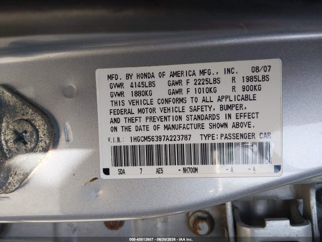 2007 Honda ACCORD 2.4 SE 照片 9
