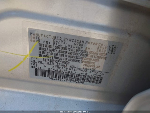 2023 Nissan SENTRA S XTRONIC CVT 照片 9
