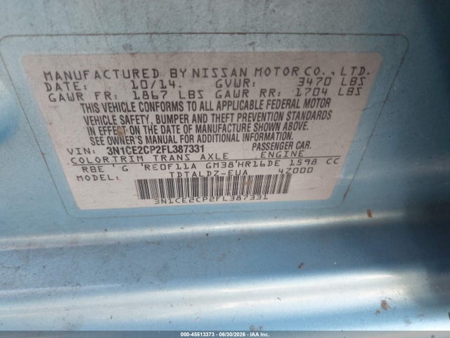 صورة 9 لـ 2015 Nissan VERSA NOTE SV