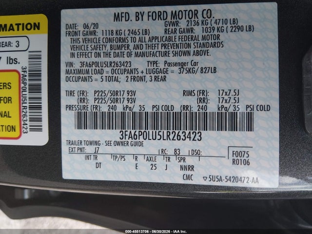 صورة 9 لـ 2020 FORD FUSION HYBRID SE