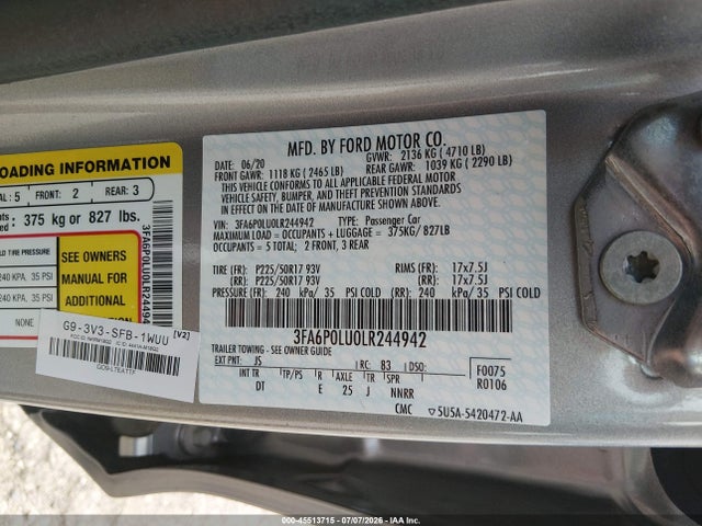 صورة 9 لـ 2020 FORD FUSION HYBRID SE