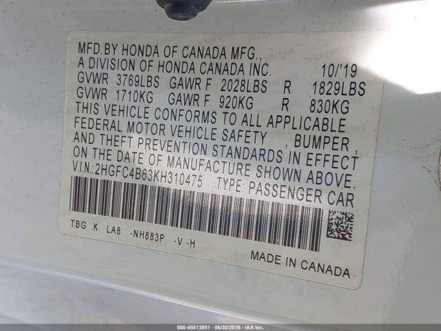 صورة 9 لـ 2019 Honda CIVIC LX