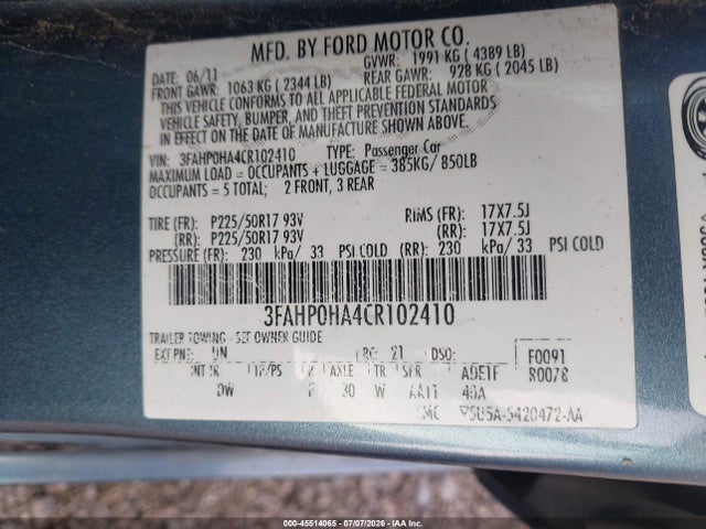 صورة 9 لـ 2012 FORD FUSION SE