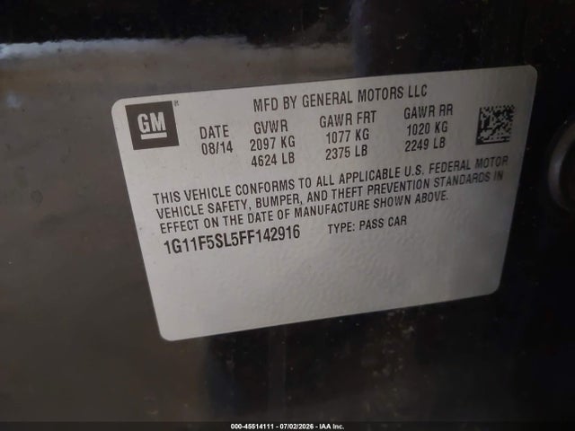 2015 Chevrolet MALIBU 1LZ 照片 9