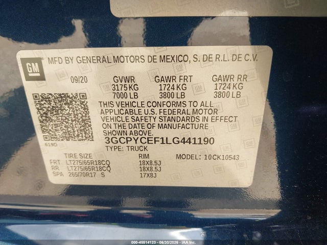 صورة 9 لـ 2020 Chevrolet SILVERADO 1500 4WD SHORT BED CUSTOM TRAIL BOSS
