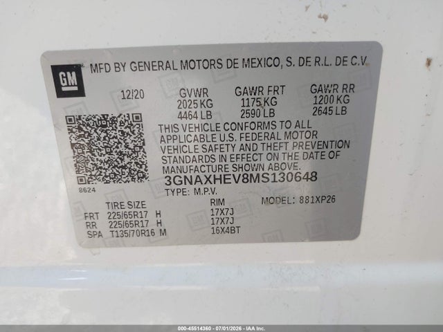 2021 CHEVROLET EQUINOX FWD LS 9