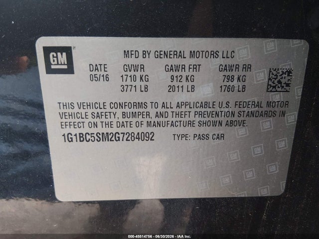 2016 Chevrolet CRUZE LS AUTO 照片 9