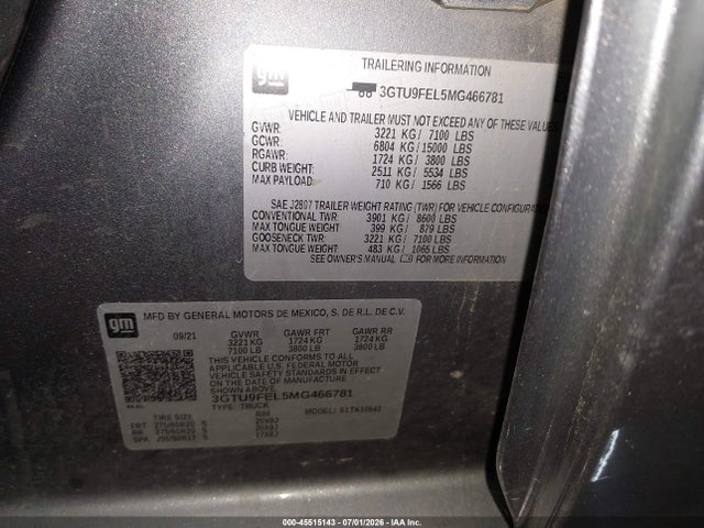 2021 GMC SIERRA 1500 4WD SHORT BOX DENALI — фото 9