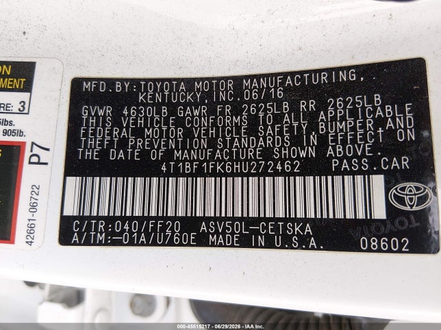 2017 TOYOTA CAMRY SE 9