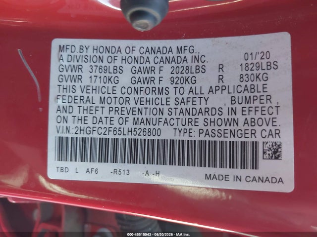صورة 9 لـ 2020 Honda CIVIC LX
