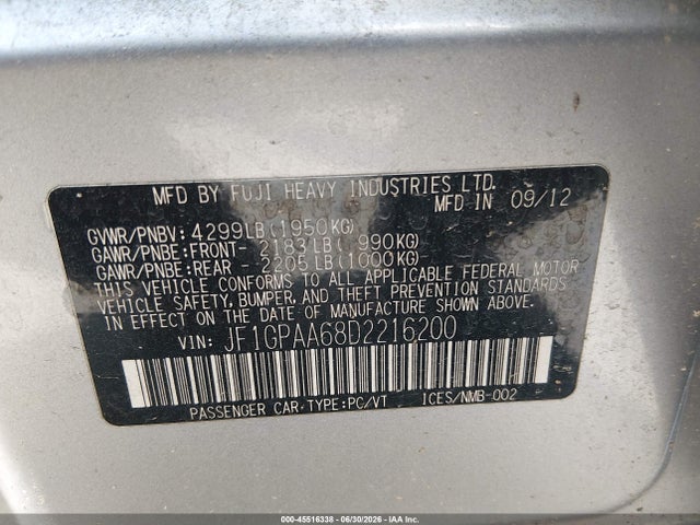 2013 Subaru IMPREZA 2.0I — фото 9