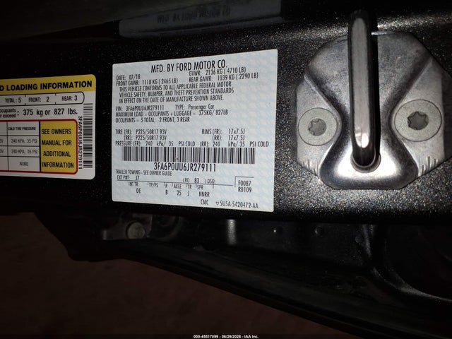 2018 FORD FUSION HYBRID S 照片 9