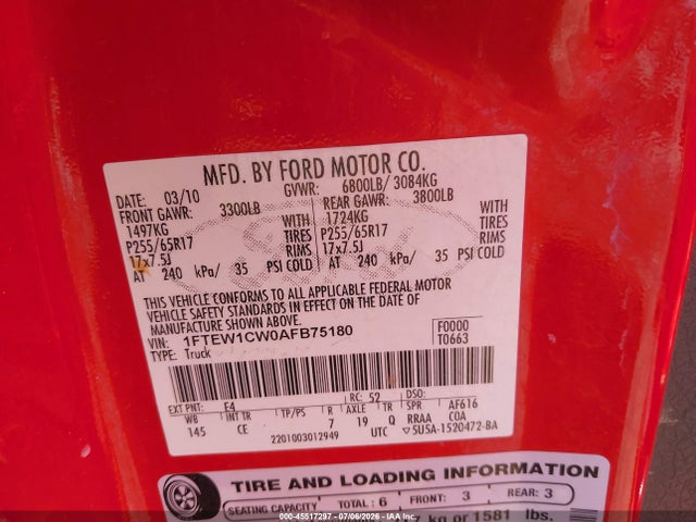 2010 FORD F-150 XL photo 9
