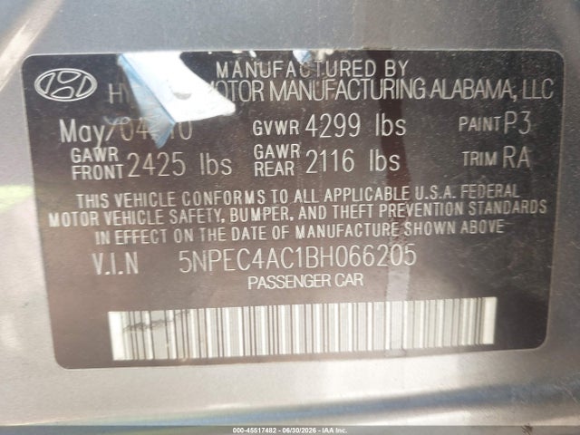2011 Hyundai SONATA SE 照片 9