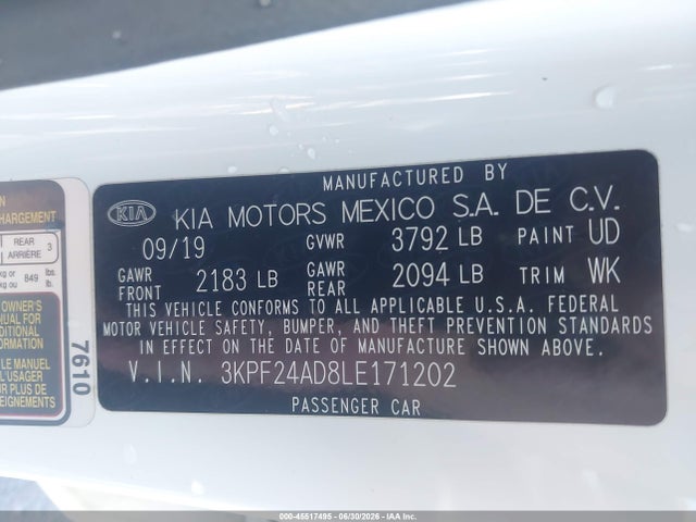صورة 9 لـ 2020 KIA FORTE LXS
