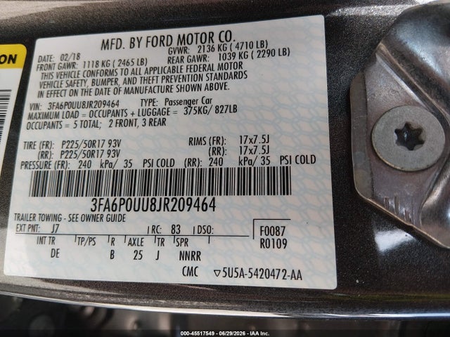صورة 9 لـ 2018 FORD FUSION HYBRID S
