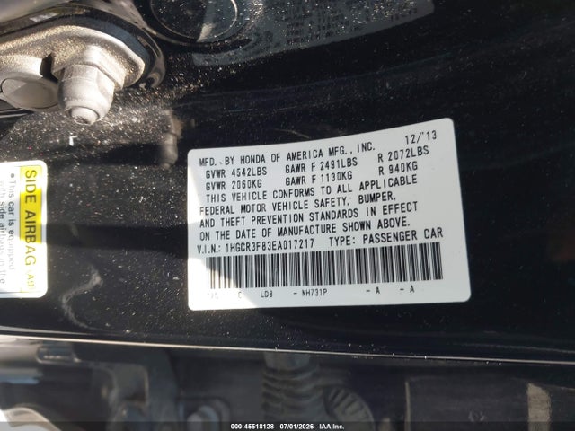 2014 Honda ACCORD EX-L V-6 照片 9