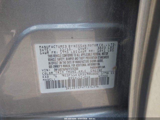 2015 Nissan SENTRA S 照片 9