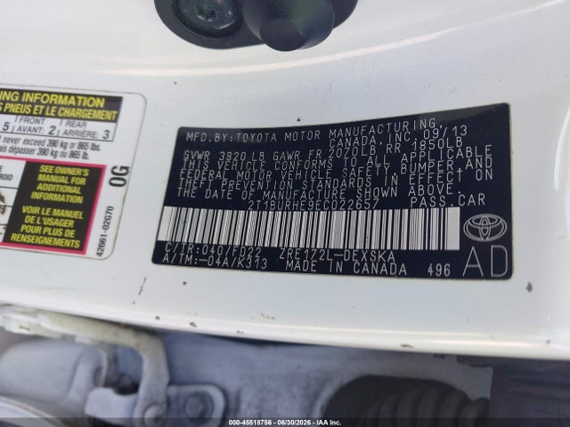 2014 Toyota COROLLA S — фото 9