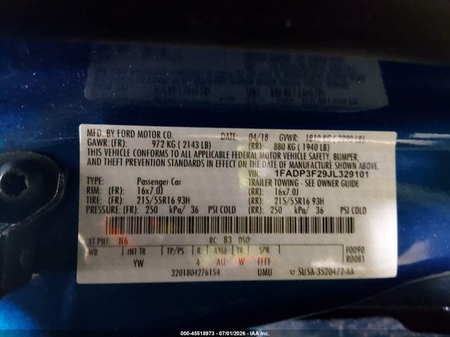 2018 FORD FOCUS SE 照片 9