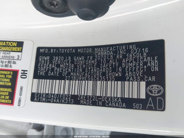 2016 Toyota COROLLA S PLUS — фото 9