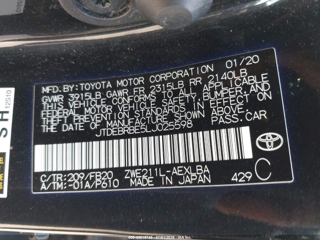 2020 Toyota COROLLA HYBRID LE 照片 9