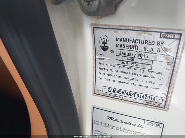 صورة 9 لـ 2015 Maserati GRANTURISMO MC/MC CENTENNIAL/SPORT