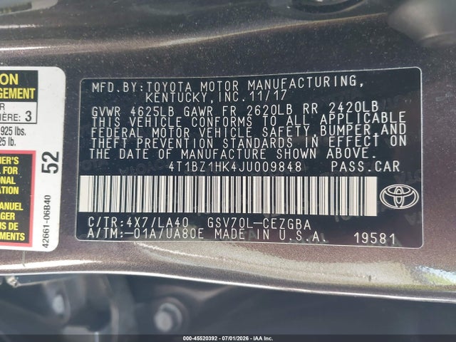 صورة 9 لـ 2018 Toyota CAMRY XLE V6