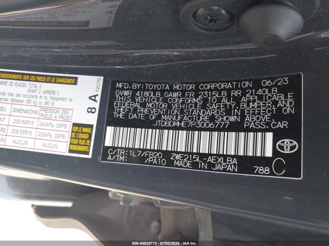 2023 Toyota COROLLA HYBRID LE photo 9