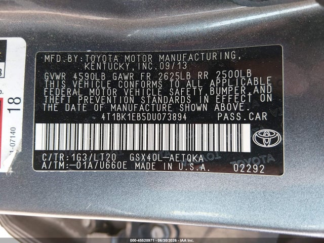 2013 Toyota AVALON XLE TOURING — фото 9