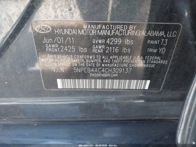 2012 Hyundai SONATA GLS 照片 9