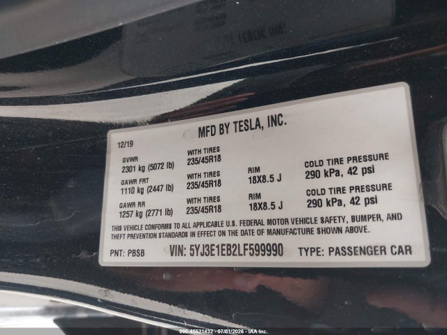 2020 Tesla MODEL 3 LONG RANGE DUAL MOTOR ALL-WHEEL DRIVE — фото 9