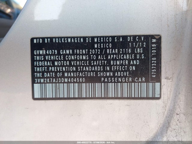 2013 Volkswagen JETTA 2.0L S 照片 9