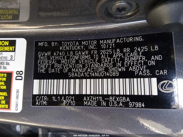 2022 Lexus ES 300H 照片 9