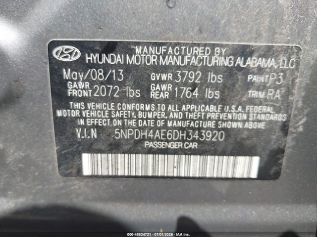 2013 Hyundai ELANTRA GLS 照片 9