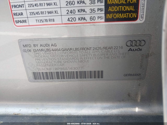 2006 AUDI A3 2.0T — фото 9