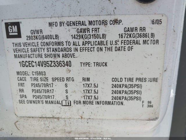 2005 Chevrolet SILVERADO 1500 WORK TRUCK 照片 9
