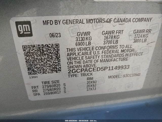 2023 CHEVROLET SILVERADO 1500 2WD SHORT BED LT 9