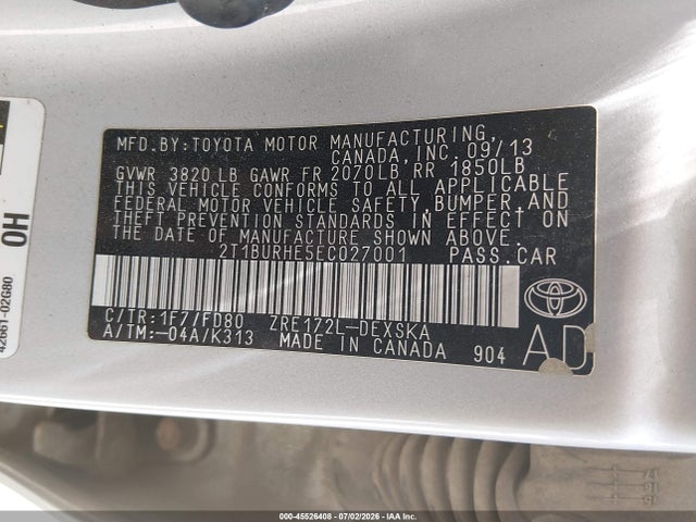 2014 Toyota COROLLA S PLUS 照片 9