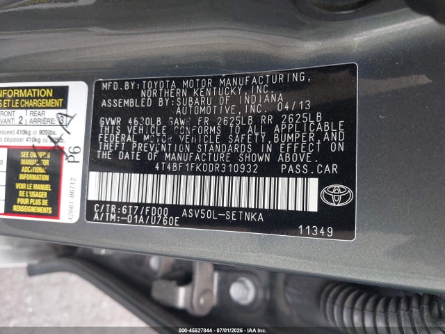 صورة 9 لـ 2013 Toyota CAMRY LE