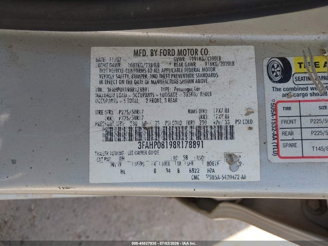 صورة 9 لـ 2008 FORD FUSION SEL