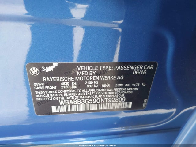 2016 BMW 340I 照片 9