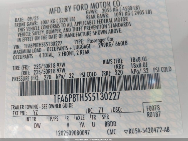 2025 FORD MUSTANG ECOBOOST FASTBACK 照片 9