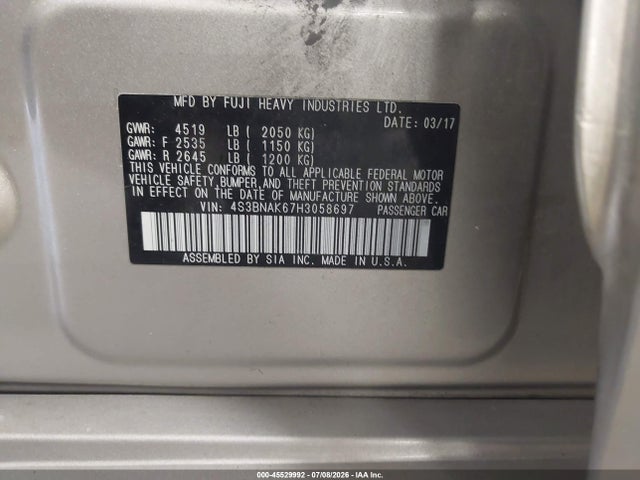 2017 Subaru LEGACY 2.5I LIMITED — фото 9