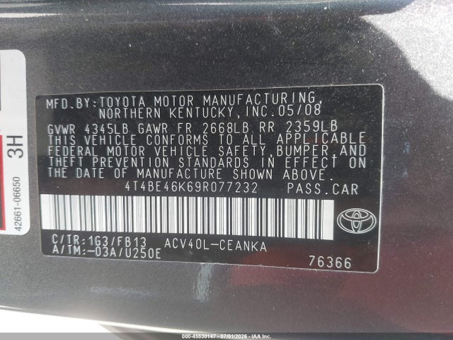 2009 Toyota CAMRY LE 照片 9