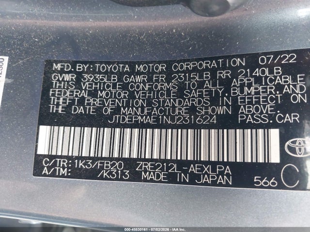 2022 Toyota COROLLA LE 照片 9
