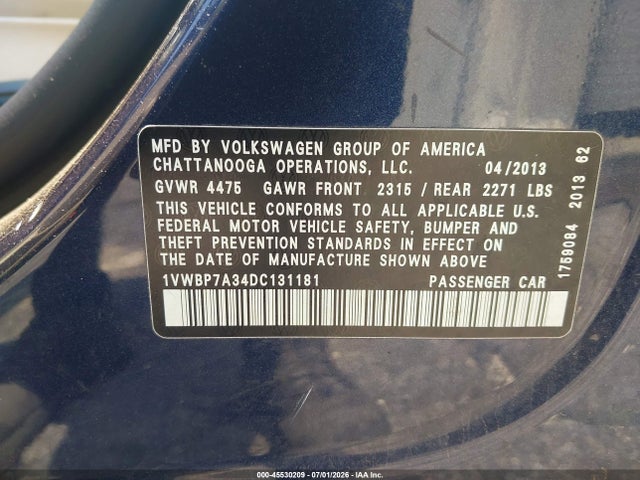 2013 Volkswagen PASSAT 2.5L SE 照片 9