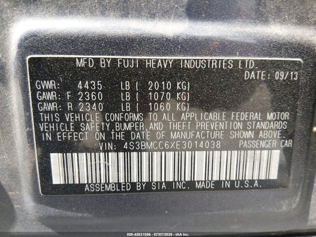 صورة 9 لـ 2014 Subaru LEGACY 2.5I PREMIUM