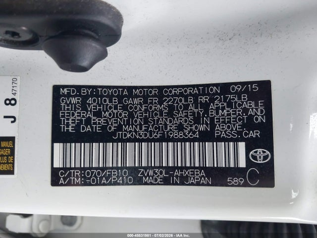 2015 Toyota PRIUS TWO 照片 9